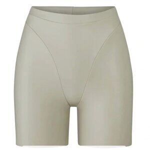 SKIMS Faux Leather Biker Short in Shell